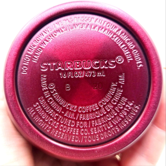 Starbucks 2020 Christmas Cranberry Red Navy Stainless Steel Tumbler 16oz - Picture 6 of 6